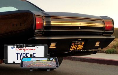 TYPE S license plate frame backup camera
